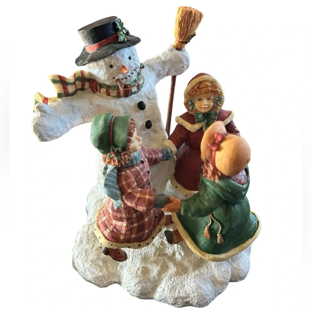 Vtg 1998 Susan Winget Merry Round Snowmen #4 Figurine by Lang & Wise W/ Box